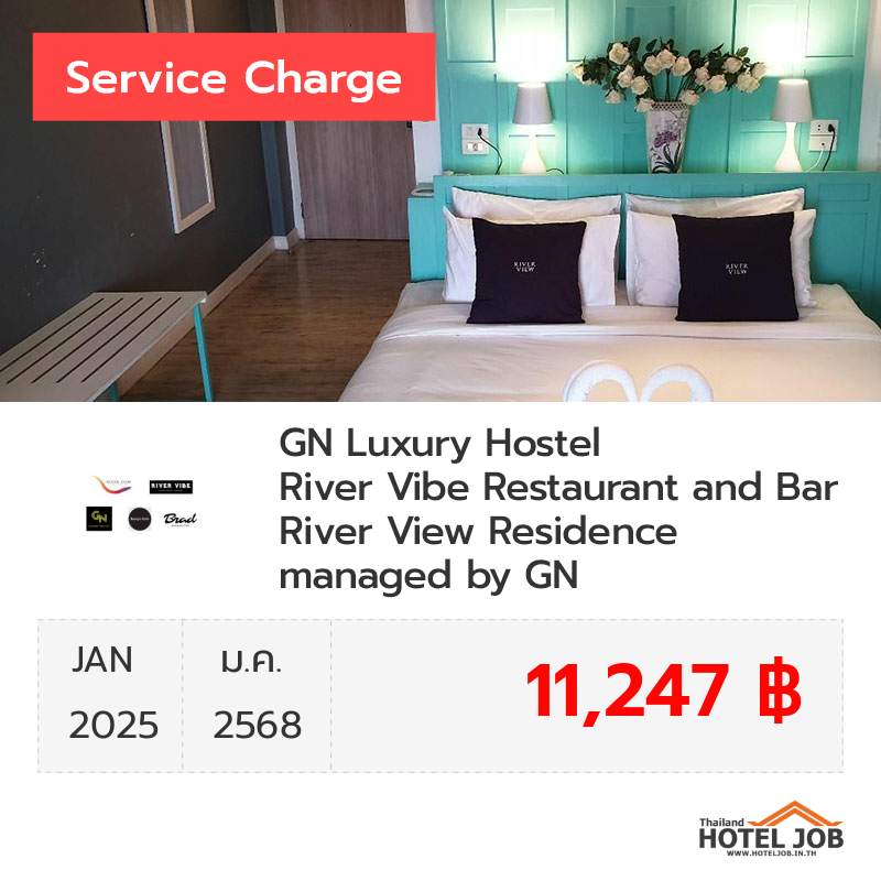 เซอร์วิสชาร์จ River View Residence & River Vibe Restaurant and Bar มกราคม 2025 เซอร์วิสชาร์จ River View Residence & River Vibe Restaurant and Bar มกราคม 2025
